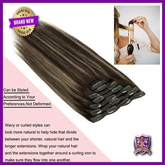 22 Inch Clip-In Human Hair Extensions, 140g Straight Double Weft main image 6